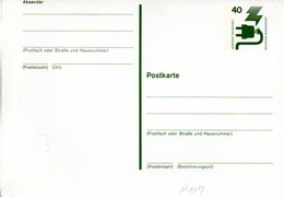 BRD Amtliche Ganzsachen-Postkarte P 117 WSt "Unfallverhütung" 40 (Pf) Dunkelolivgrün, Ungebraucht - Postkarten - Ungebraucht
