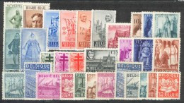 BELGIE 1948 Xx VOLLEDIG JAAR / L'ANNEE COMPLETE COB . 761/791 - 31 W/V + 1 BL  COTE: 475 EURO - Full Years