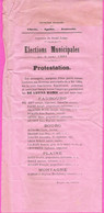 Avis De Protestation Pour Emploi Des Noms Sur D'autres Listes Elections Municipales Du Grand Lemps Isère Mai 1884 - Historical Documents