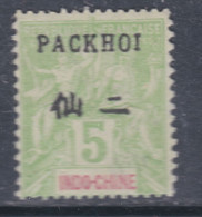 Pakhoi N° 4 (.) Partie De Série Timbres Surchargés : 5 C. Vert-jaune Neuf Sans Gomme Sinon TB - Unused Stamps