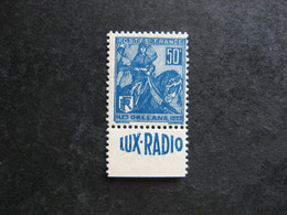 A). TB N° 257a, Neuf XX. Avec PUB Inférieure " LUX-RADIO ". - Unused Stamps