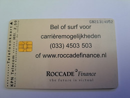 NETHERLANDS  ADVERTISING CHIPCARD HFL 2,50   ROCCADE FINANCE /IBM      CRD 603  MINT    ** 11584** - Privé