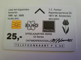 NETHERLANDS  ADVERTISING CHIPCARD HFL 5,-    PLAYING CARDS / RUITEN HEER/       CRD 227 MINT    ** 11588** - Privadas