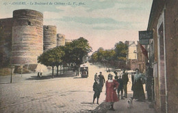 ANGERS. - Le Boulevard Du Château. Carte Aquarellée RARE - Angers