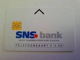 NETHERLANDS  ADVERTISING CHIPCARD HFL 5,-    SNS BANK        CRD 141 MINT    ** 11589** - Privadas