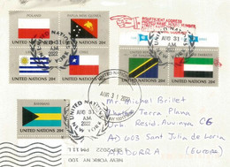 Letter From New-York With Stamps : Flags Of Bahamas,Poland,Uruguay,Chile,UAR,Tanzania,Papus NewGuinea,sent To Andorra - Covers