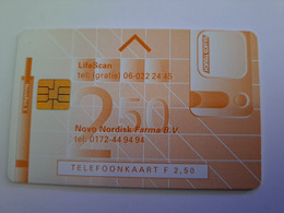 NETHERLANDS  ADVERTISING CHIPCARD HFL 2,50     NOVA NORDISK FARMA BV      CRD 201  MINT    ** 11594** - Privé