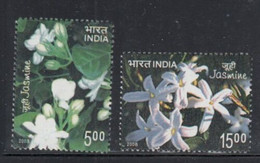 India 2008 Jasmine Flower Flora Perfumed Scented Fragrant 2v Set MNH - Oddities On Stamps