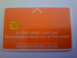 NETHERLANDS  ADVERTISING CHIPCARD HFL 2,50     ABN AMRO BANK/ WK VOETBAL/USA     CRD 011   MINT    ** 11603** - Privadas