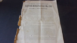63 PUY DE DOME ARDES SUR COUZE  ELECTIONS MUNICIPALES 3 MAI 1908  AUGUSTE DE MAILLARGUES MAIRE - Historische Dokumente