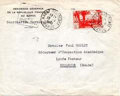 FRANCE - RESIDENCE GENERALE DE LA REPUBLIQUE FRANCAISE AU MAROC - Lettre Du 15.4.1948 - RABAT Pour BESANCON - Sonstige & Ohne Zuordnung