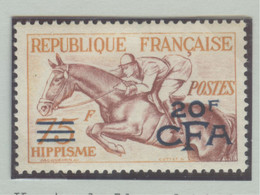 REUNION Equestrian With Short BLACK Bars In The Overprint Mint With Hinge - Sommer 1952: Helsinki