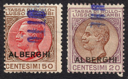 Alberghi Local  - ITALY - Revenue Fiscal Tax Stamp - TASSA DI BOLLO - Used Pair - Scambi Commerciali - Fiscale Zegels