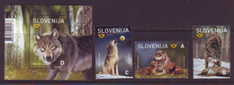 Slovenia 2022 Fauna Wolves (BL.+3) MNH - Slowenien