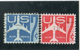 ETATS - UNIS    1958-60  Poste Aérienne  Y.T. N° 50  51  Oblitéré - 2a. 1941-1960 Usati