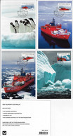 Australian Antarctic Territory 2018 Complete Set 4 Postal Stationery Maximum Card Transport Boat Ship Icebreaker Aurora - Ships