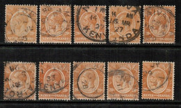 KENYA & UGANDA   Scott # 25 USED WHOLESALE LOT OF 10 (CONDITION AS PER SCAN) (WH-609) - Kenya & Ouganda