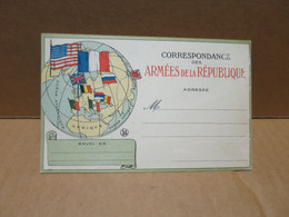 Franchise Militaire Guerre 1914-18 Correspondance Des Armées De La République Sphère Drapeaux Alliés - Sonstige & Ohne Zuordnung