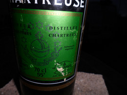 BOUTEILLE CHARTREUSE  VERTE  CHARTREUSE DIFFUSION VOIRON DANS LES ANNEE1969 NON NETTOYE TRES BON NIVEAU 55 O... 70 Cl - Spiritus