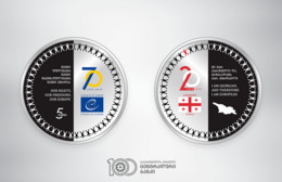 Georgia 5 Lari 2019 PROOF 70th Anniversary Of The Council Of Europe And 20th Anniversary Of The Accession Of Georgia - Georgië