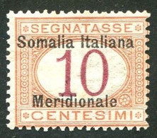 SOMALIA 1906 SEGNATASSE 10 C. *GOMMA ORIGINALE - Somalië