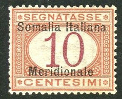 SOMALIA 1906 SEGNATASSE 10 C. ** MNH CENTRATISSIMO - Somalië