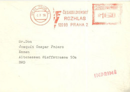 CZECHOSLOVAKIA  - 1975 -  STAMPED COVER FROM PRAHA TO GERMANY. - Enveloppes