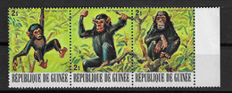 Guinea 1977 Mi.No. 796 - 798  Animals  Pan Troglodytes  Chimpanzee  3v  MNH** 1.50 € - Chimpansees