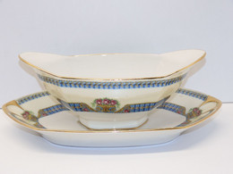 * JOLIE ANCIENNE SAUCIERE PORCELAINE LIMOGES JB France (JEAN BOYER) Dorures  E - Limoges (FRA)