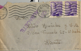 1939 ALBACETE , SOBRE CIRCULADO A ALICANTE , LLEGADA , MARCA DE CENSURA MILITAR DE ALBACETE - Lettres & Documents