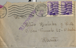 1939 ALBACETE , SOBRE CIRCULADO A ALICANTE , LLEGADA , MARCA DE CENSURA MILITAR DE ALBACETE - Storia Postale