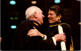 Ronald Reagan And Pat O'Brien At Notre Dame 41 Years After The Movie Knute Rockne All American - Presidentes