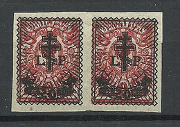 Russia LETTLAND Latvia 1919 Western Army Westarmee Michel 24 As Pair MNH - West Army