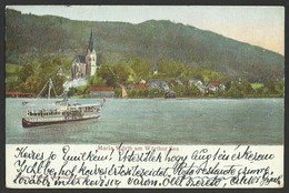 MARIA WORTH Am Worther See Blick Nach Der Kirche Mit Dampfer C.1900 (embossed) Old Postcard (see Sales Conditions) 02230 - Maria Wörth