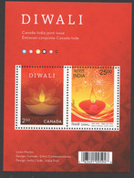 2017  Diwali Joint Issue With India Canada And India Stamps In Souvenir Sheet Sc 3023 ** MNH - Nuevos