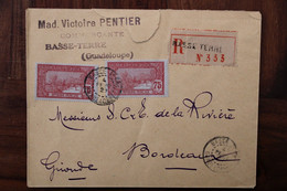 1927 Guadeloupe Basse Terre Cover Registered Recommandé R - Cartas & Documentos