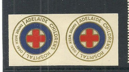 AUSTRALIA 1950 Adelaide Childrens Hospital Red Cross Roter Kreuz Vignette Poster Stamp Charity. Stamp Pair * - Werbemarken, Vignetten