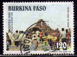 BURKINA FASO 1990 VISIT OF POPE JOHN PAUL II PAPA GIOVANNI PAOLO OUR LADY OF YAGMA 120fr USATO USED OBLITERE' - Burkina Faso (1984-...)