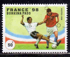 BURKINA FASO 1996 WORLD SOCCER CUP CHAMPIONSHIPS FRANCE 98 PLAYS 50fr USATO USED OBLITERE' - Burkina Faso (1984-...)