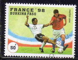 BURKINA FASO 1996 WORLD SOCCER CUP CHAMPIONSHIPS FRANCE 98 PLAYS 50fr USATO USED OBLITERE' - Burkina Faso (1984-...)