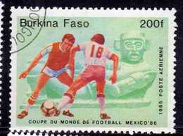 BURKINA FASO 1985 WORLD SOCCER CUP CHAMPIONSHIPS MEXICO 86 PLAYS 200fr USATO USED OBLITERE' - Burkina Faso (1984-...)