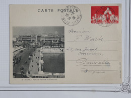 BG7 FRANCE BELLE CARTE ENTIER RR 1938 ++PARIS PLACE DE LA CONCORDE  +++ +AFFRANCH. PLAISANT - Sonstige & Ohne Zuordnung