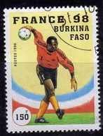 BURKINA FASO 1996 WORLD SOCCER CUP CHAMPIONSHIPS FRANCE 98 PLAYS 150fr USATO USED OBLITERE' - Burkina Faso (1984-...)