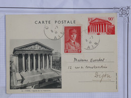 BG7 FRANCE BELLE CARTE ENTIER RR 1941++PARIS LES INVALIDES GEX AIN  A  DIJON +++ PETAIN 1F +AFFRANCH. PLAISANT - Sonstige & Ohne Zuordnung