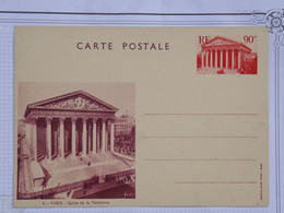 BG7 FRANCE BELLE CARTE ENTIER RR 1940++PARIS LA MADELEINE +NON VOYAGEE++ NEUVE - Andere & Zonder Classificatie