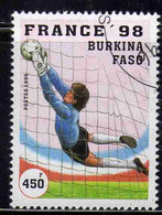 BURKINA FASO 1996 WORLD SOCCER CUP CHAMPIONSHIPS FRANCE 98 PLAYS 450fr USATO USED OBLITERE' - Burkina Faso (1984-...)