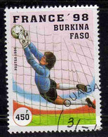BURKINA FASO 1996 WORLD SOCCER CUP CHAMPIONSHIPS FRANCE 98 PLAYS 450fr USATO USED OBLITERE' - Burkina Faso (1984-...)