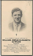 DP. OORLOG 40-45 -WILLIAM DE WILDE ° HOOGSTRATEN 1916 - + AU CAMP D'ELRICH (ALLEMAGNE) 1945 - AVOCAT - Religion & Esotérisme