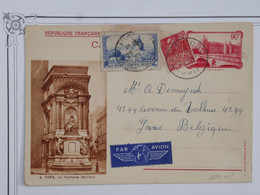 BG7 FRANCE BELLE CARTE ENTIER RR 1939++PARIS LA FONTAINE MOLIERE +AFFRANCH. INTERESSANT - Autres & Non Classés