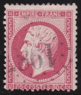 France   .    Y&T   .   24   (2 Scans)       .    O    .    Oblitéré - 1862 Napoléon III